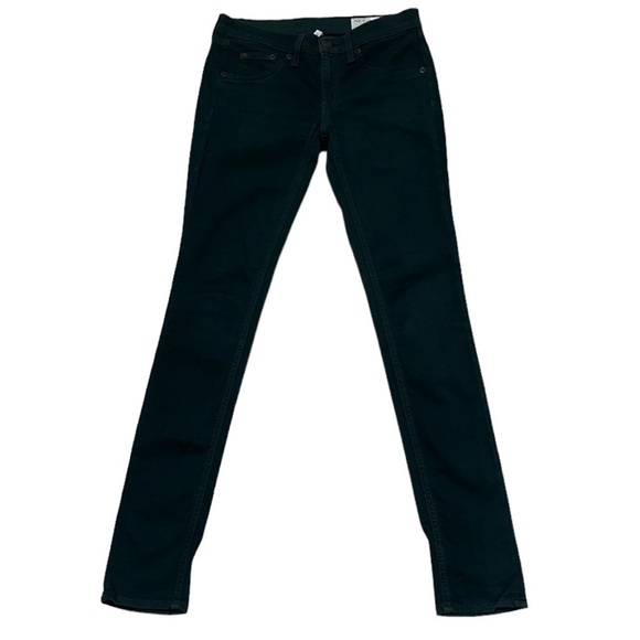 Rag & Bone Legging Faux Front Pockets  Black w/ Greenish Hue Size 25 - Picture 1 of 11